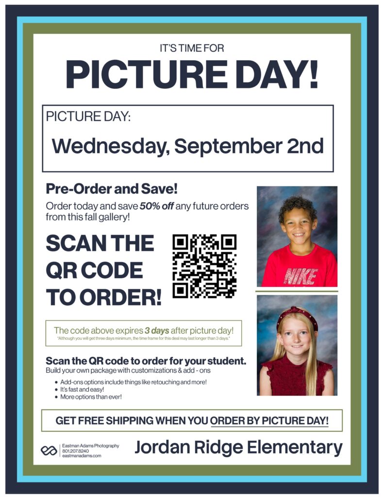 Jordan Ridge Picture Day information and order QR Code