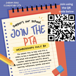 PTA Information and QR Code to sign up.